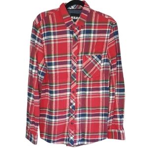 MG BLACK LABEL Plaid Button down Shirt Red Men's‎ Size L